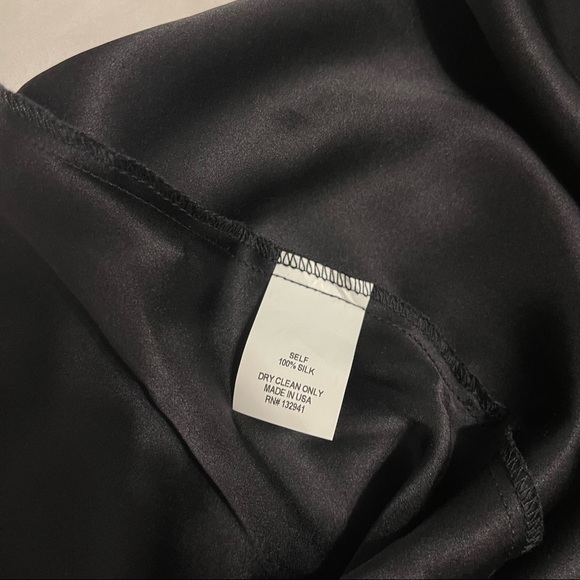 NWT Amanda Uprichard Black Tie Front Silk Dress Size L - Picture 5 of 5
